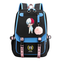 My Heroes Academy Usb Student Backpack, Casual Woven Strap Flip Back Backpack