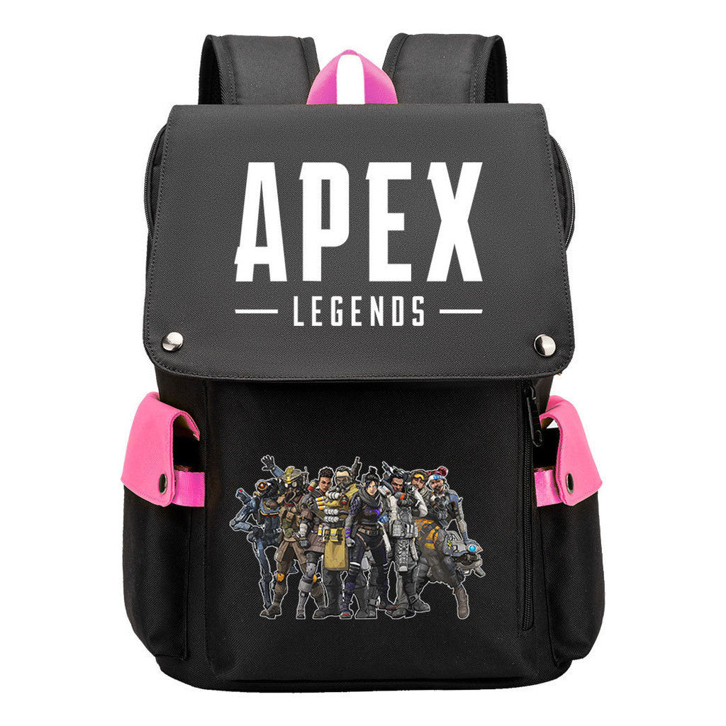 Apex Hero Print Usb Charging Cap Head Style Student School Bag Casual Backpack