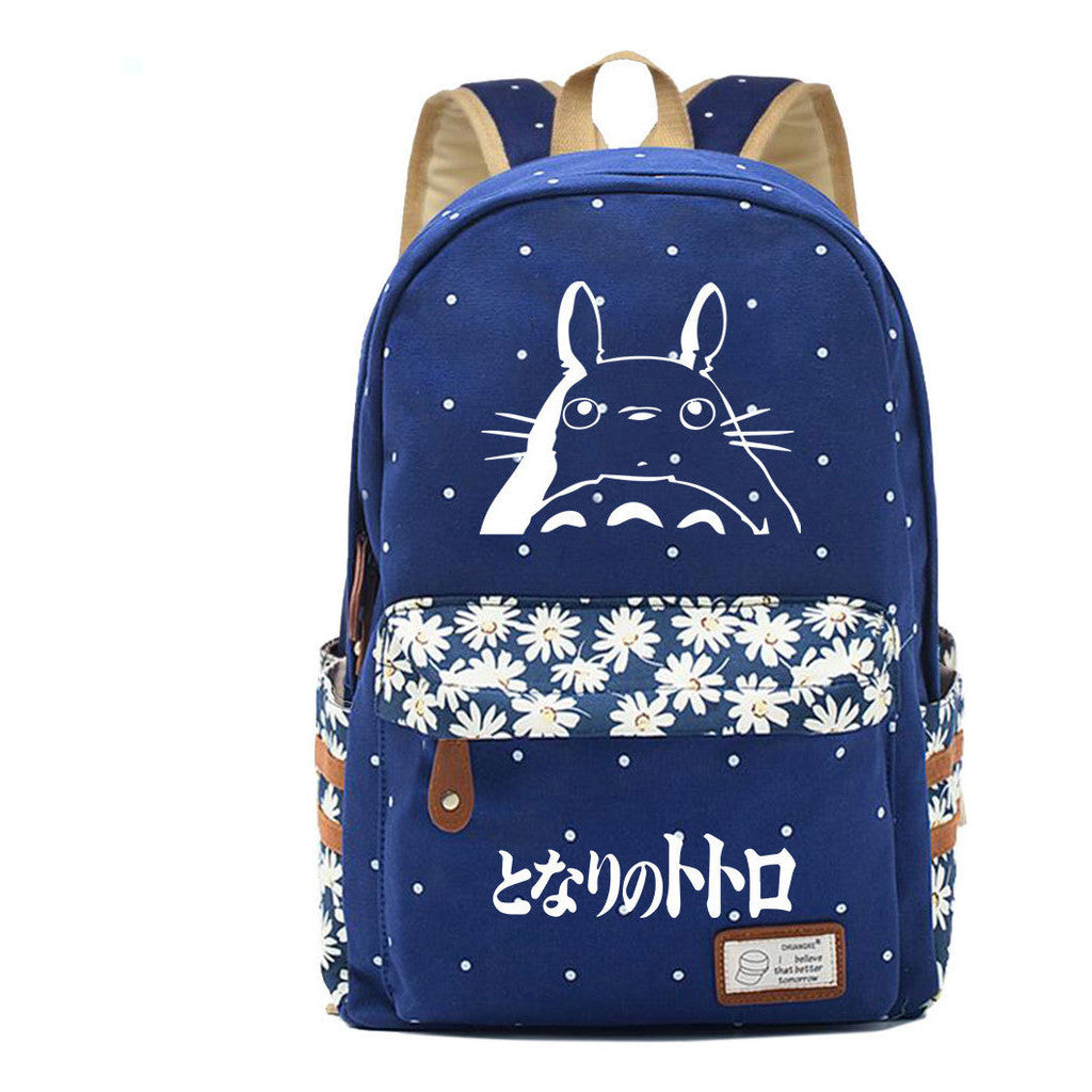 Printed Youth Student School Bag Fragmented Flower Leisure Backpack