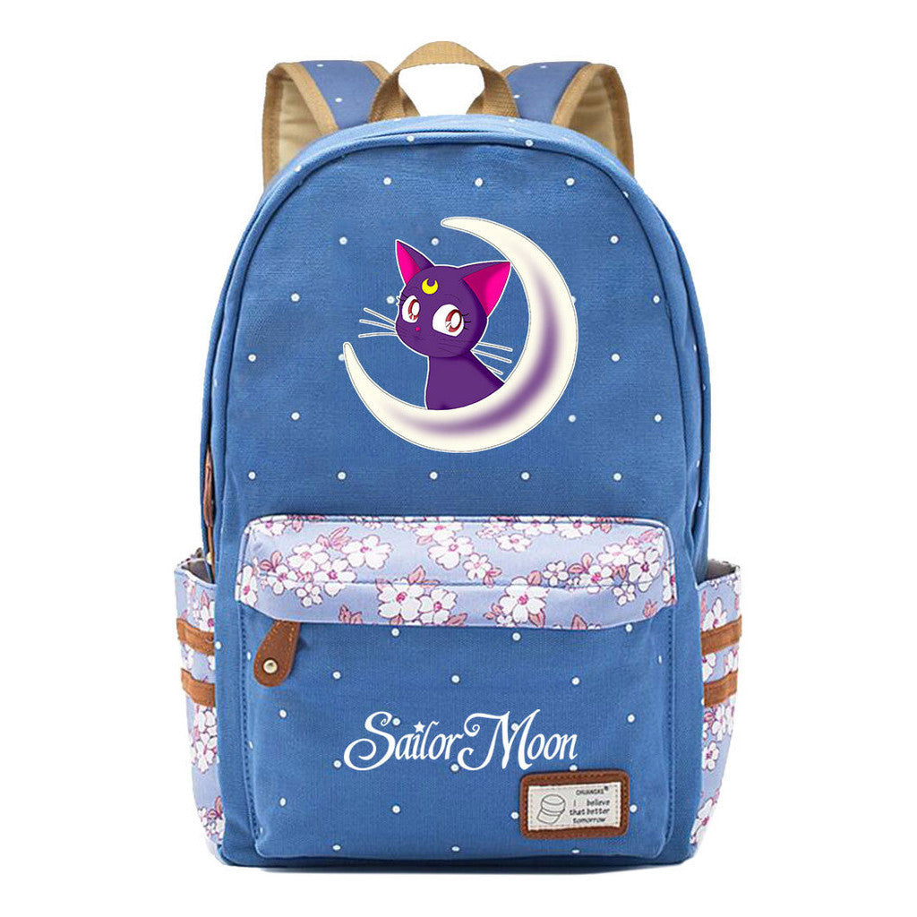 Anime Surrounding Beauty Girl Warrior Youth Student School Bag Fragmented Flower Boy's And Girl's Leisure Backpack