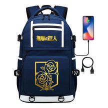 Golden Attack Giant Print Usb Youth Student Backpack Men's And Women's Backpack Leisure Travel Backpack