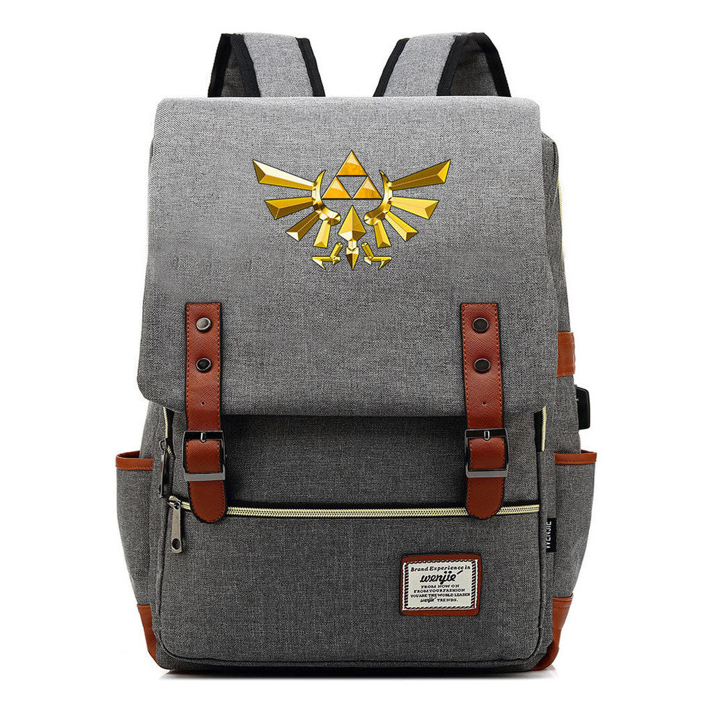 Game Zelda Kingdom Tears Print Youth Student Backpack Usb Casual Backpack