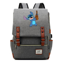 Anime Star Baby Stitch Printed Youth Student Backpack Usb Casual Backpack