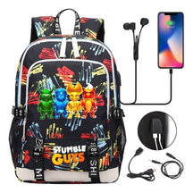 Printed Youth Student Backpack Usb Casual Backpack