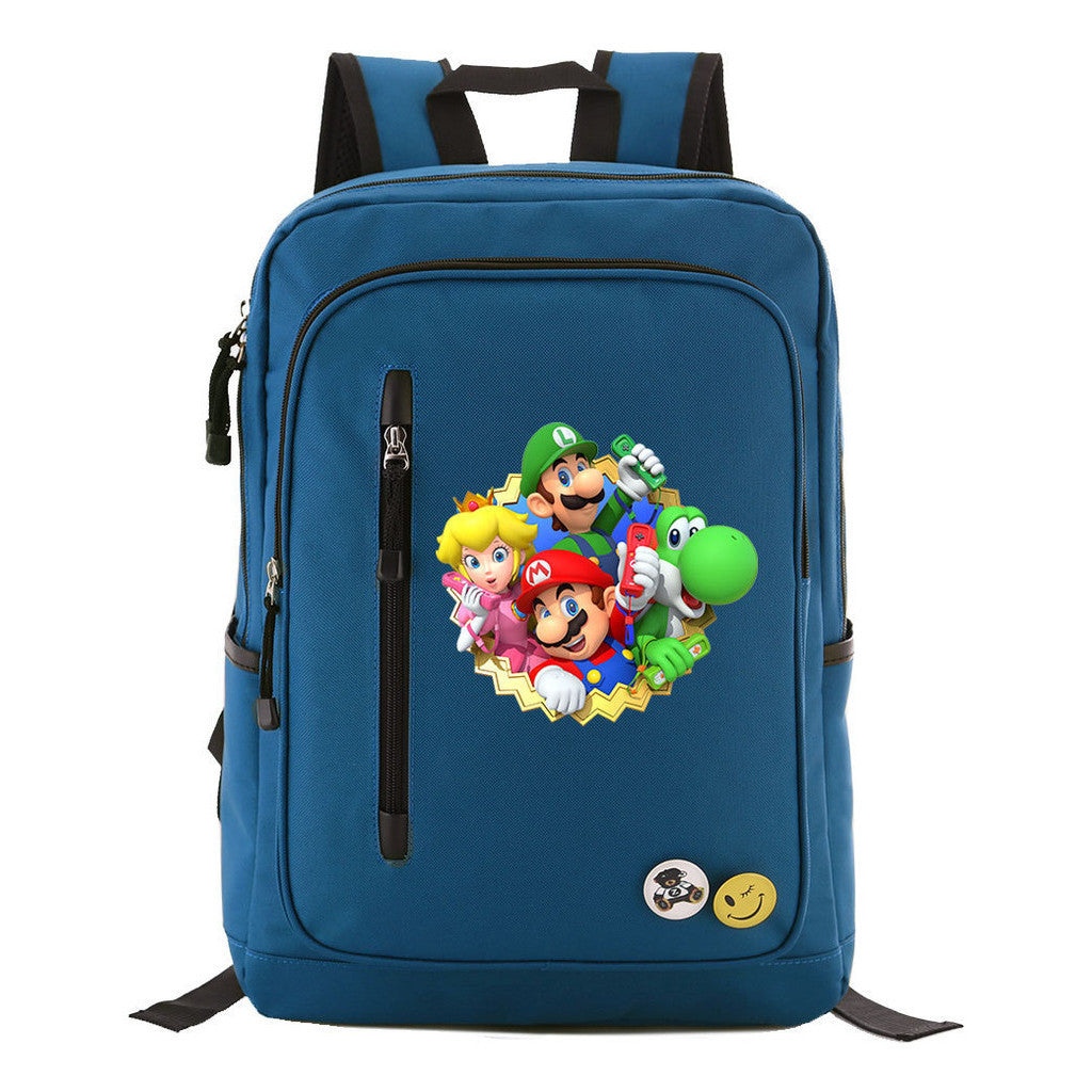 Game Super Mario Print Youth Student School Bag Leisure Travel Backpack