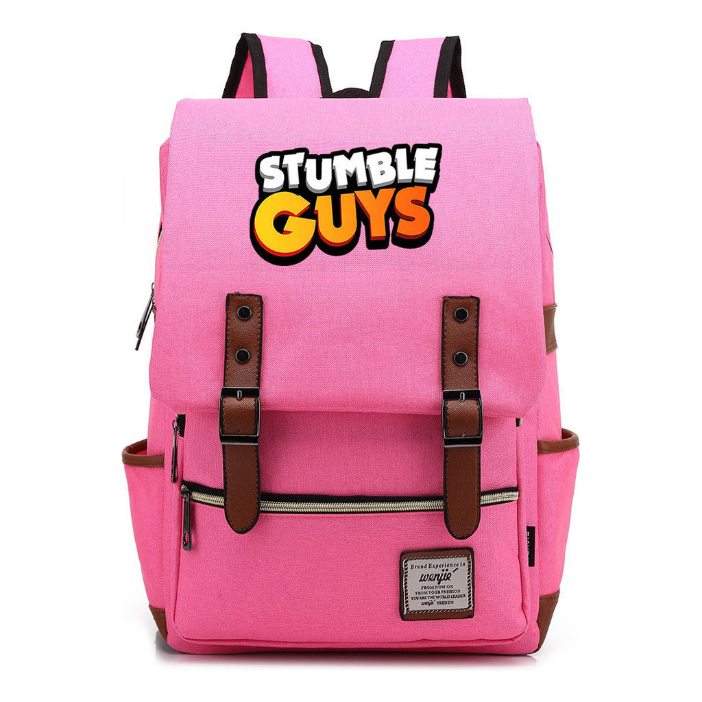 Printed Teenage Student Backpack With Casual Belt Buckle Backpack