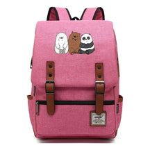 Cartoon Cute Three Bears Printed Youth School Bag For Men And Women Leisure Belt Buckle Classic Backpack