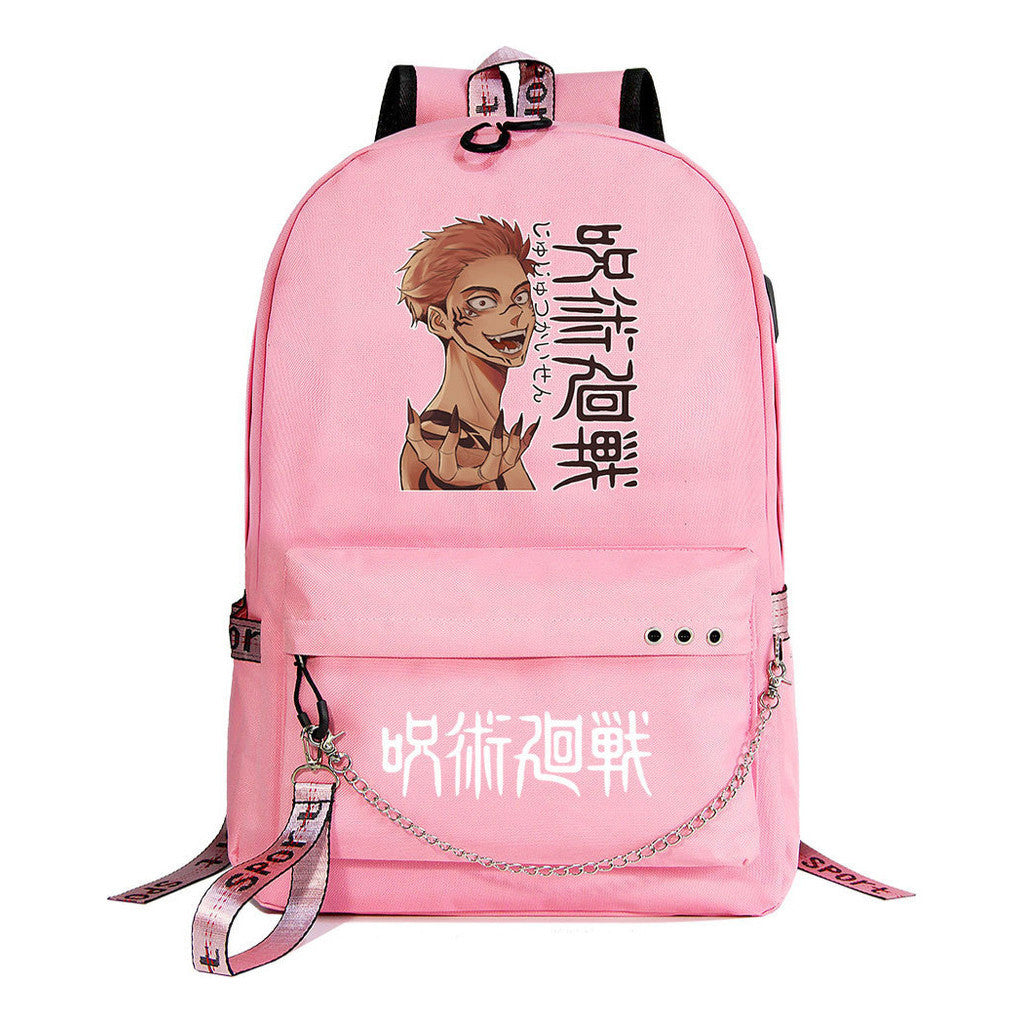 Cartoon Usb Youth Student Backpack For Men And Women's Leisure Travel Backpack