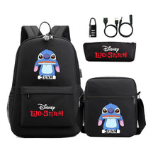 Interstellar Baby Stitch Usb Password Lock Youth Student Backpack 3-piece Set For Men And Women Backpacks