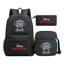 Starry Baby Stitch Printed Youth School Bag Three Piece Set For Men And Women Shoulder Set Backpack