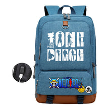 Cartoon Pirate King Printed Usb Student Backpack Leisure Travel Backpack