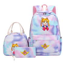 Beautiful Girl Warrior Teenage Girls Backpack Lunch Bag Three Piece Set With Backpack Cover