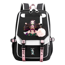 Cartoon Fashion Usb Youth School Bag For Boys And Girls Casual Ribbon Flip Backpack