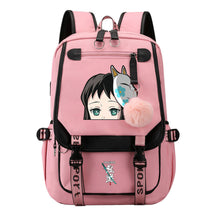 Cartoon Fashion Usb Youth School Bag For Boys And Girls Casual Ribbon Flip Backpack