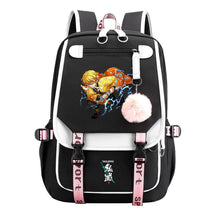 Cartoon Fashion Usb Youth Student School Bag Casual Ribbon Flip Backpack