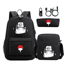 Naruto Usb Password Lock Student Backpack Three Piece Set Backpack Set