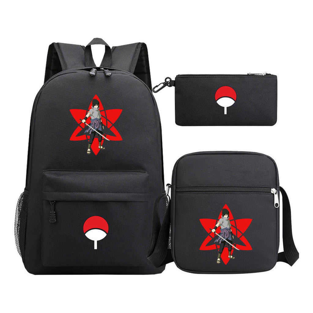 Anime Naruto Starry Sky Youth School Bag Three Piece Set For Men And Women Backpack Set