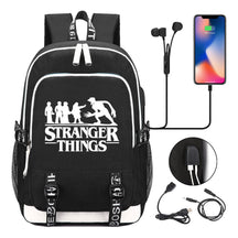 Strange Story Printed Usb Youth Student Backpack For Leisure Travel Backpack