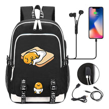 Comic Lazy Egg Youth Student Backpack Usb Men's And Women's Leisure Backpack