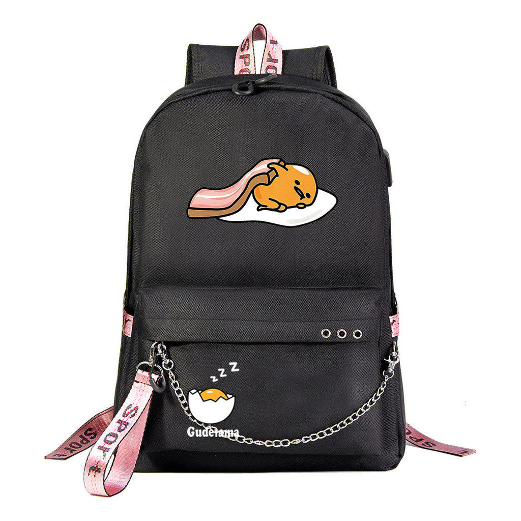Lazy Egg Usb Youth Student Backpack For Boys And Girls Leisure Travel Backpack