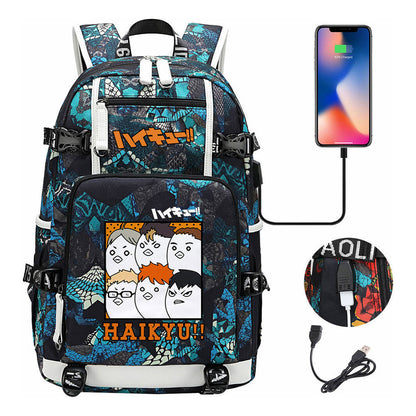Volleyball Youth Usb Large Capacity Youth Student School Bag Men's And Women's Leisure Travel Backpack
