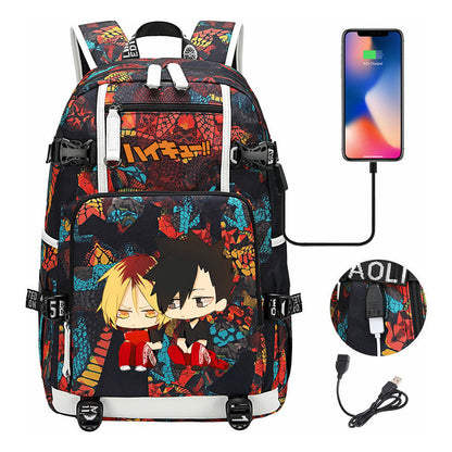 Volleyball Youth Usb Large Capacity Youth Student School Bag Men's And Women's Leisure Travel Backpack
