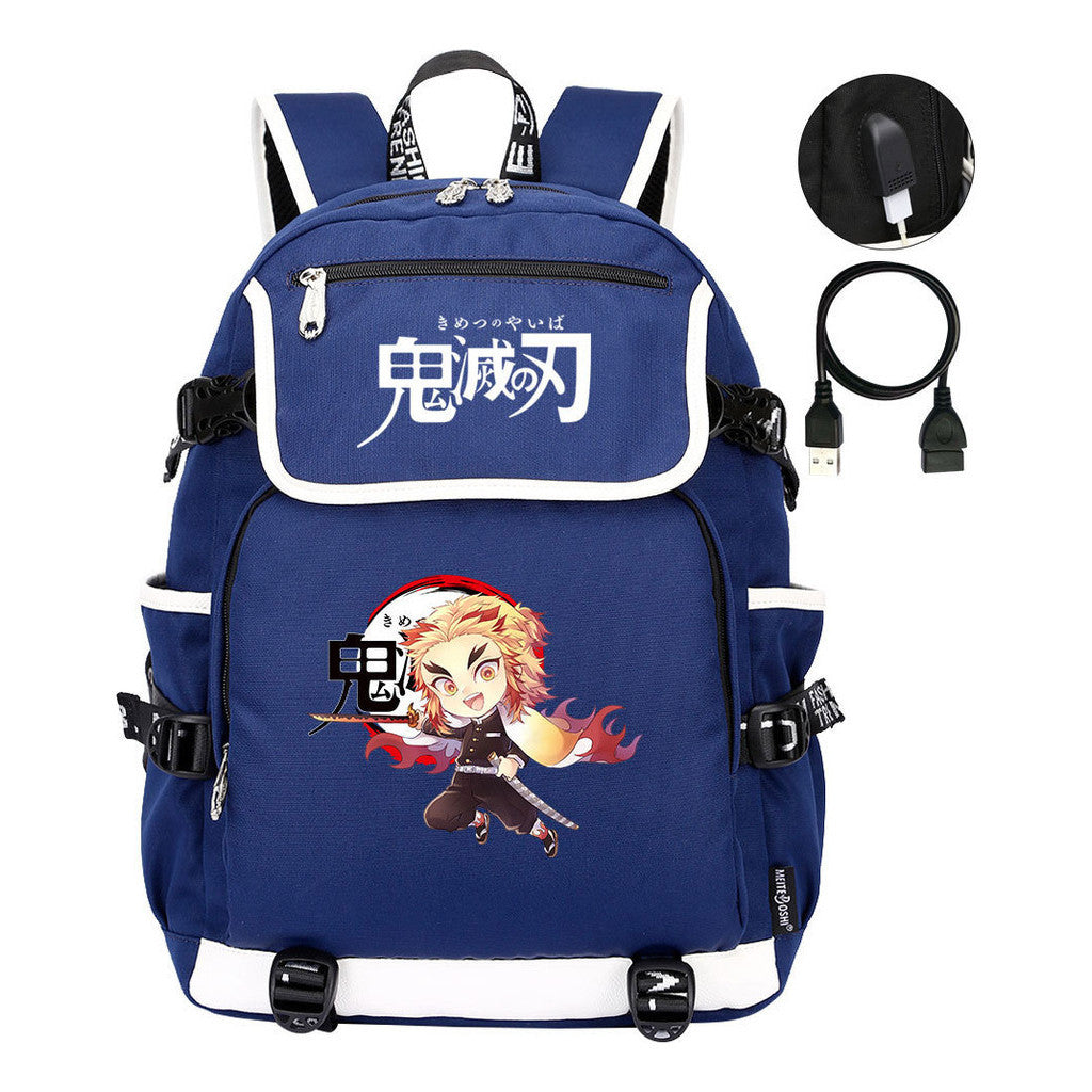 Anime Cartoon Usb Youth Student Backpack For Men And Women Leisure Backpack