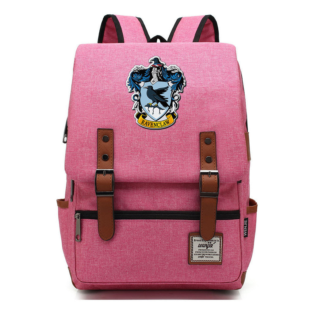 School Of Witchcraft And Wizardry Printed Student School Bag Casual Belt Buckle Classic Backpack
