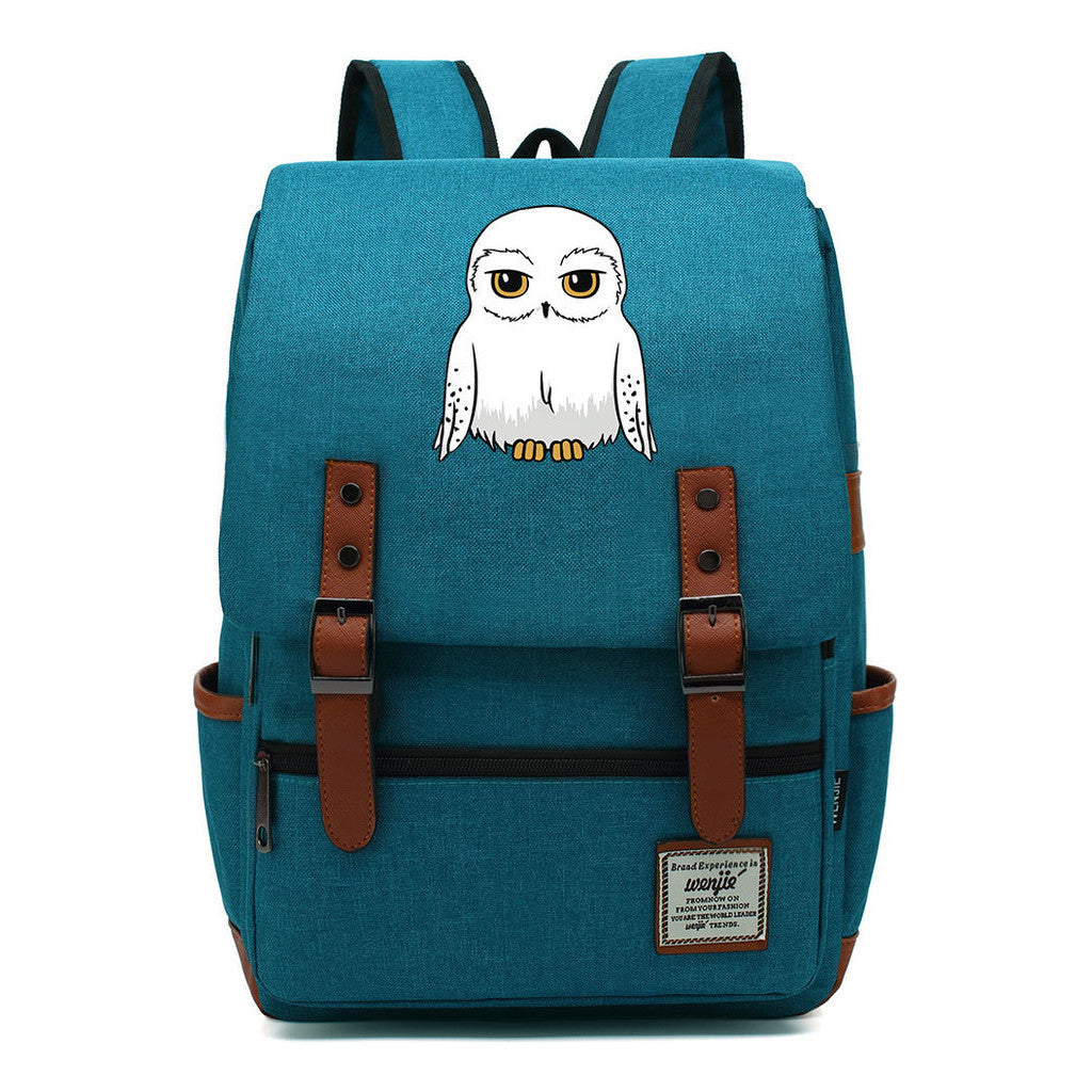 School Of Witchcraft And Wizardry Printed Student School Bag Casual Belt Buckle Classic Backpack