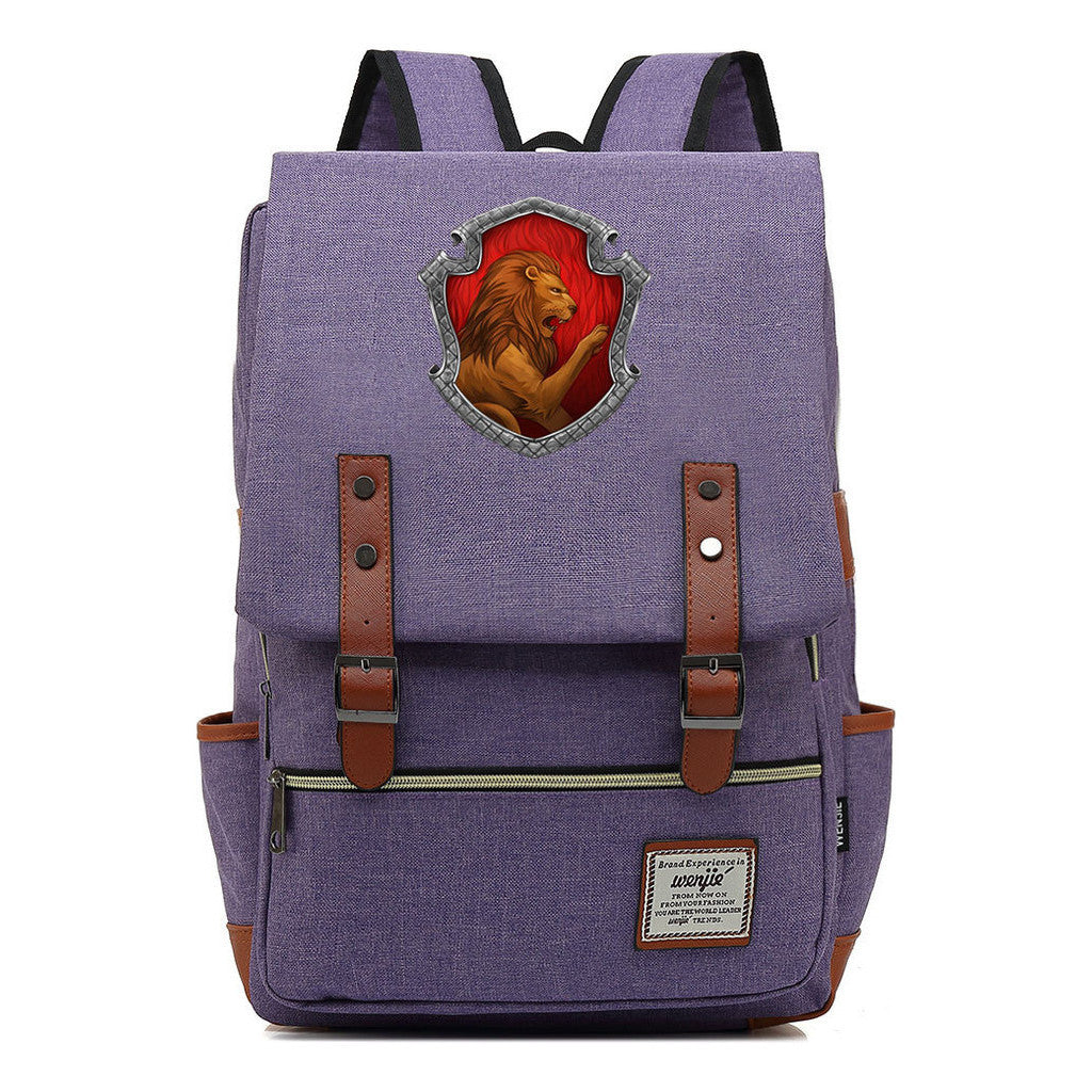 Academy Of Magic Print Teen School Bag Casual Belt Buckle Classic Backpack
