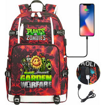 Plant Wars Usb Youth Student Backpack For Men And Women's Leisure Travel Backpack