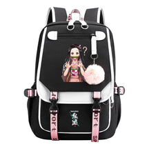 Cartoon Fashion Usb Youth Student Backpack Boy's And Girl's Leisure Ribbon Flip Backpack