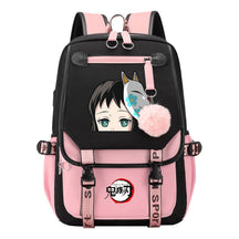Comic Cartoon Fashion Usb Student Backpack Casual Woven Flap Backpack