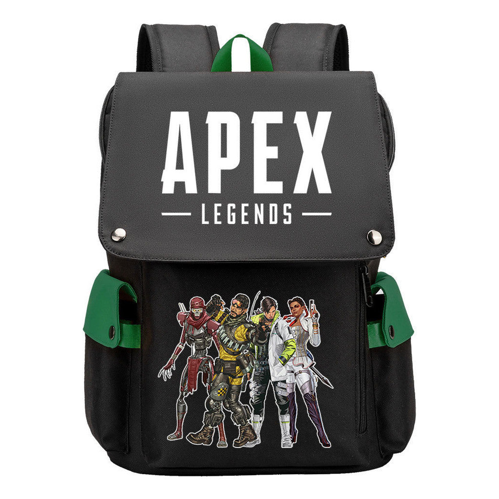 Apex Hero Print Usb Charging Cap Head Style Student School Bag Casual Backpack
