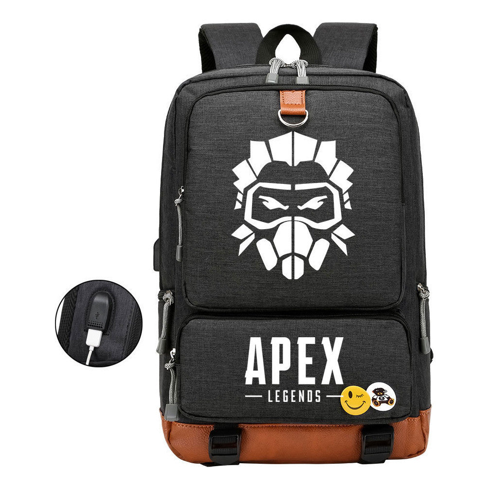 Apex Hero Print Usb Student Backpack Travel Backpack
