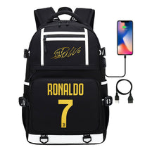 Sports Star Cristiano Ronaldo Usb Youth Student School Bag Men's And Women's Backpack Leisure Travel Bag