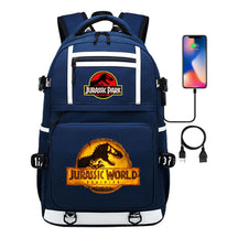 Jurassic Park Dinosaur Usb Youth School Bag Men's And Women's Backpack Leisure Travel Backpack