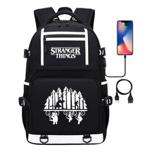 Strange Story Printed Usb Youth Student Backpack For Men And Women's Leisure Travel Backpack