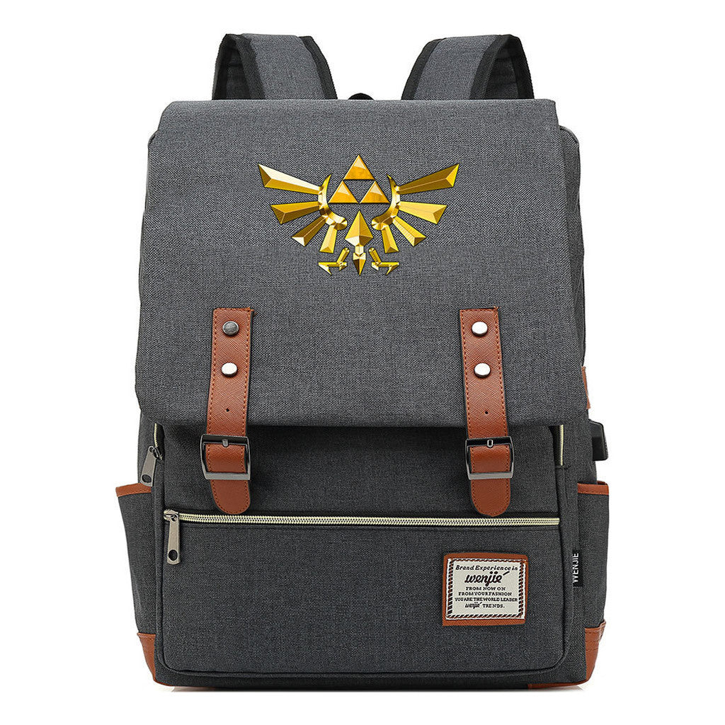 Game Zelda Kingdom Tears Print Youth Student Backpack Usb Casual Backpack