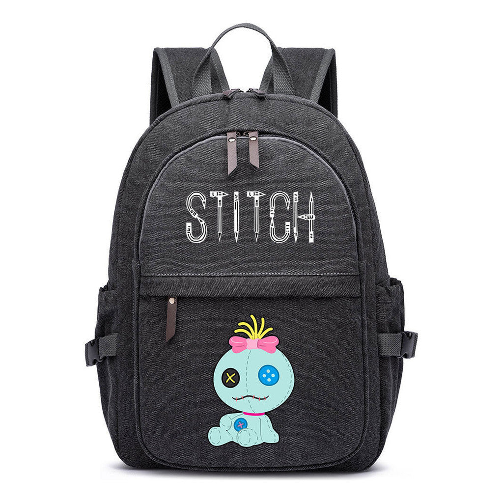 Anime Star Baby Stitch Printed Youth Student Backpack For Men And Women With Casual Woven Straps Backpack