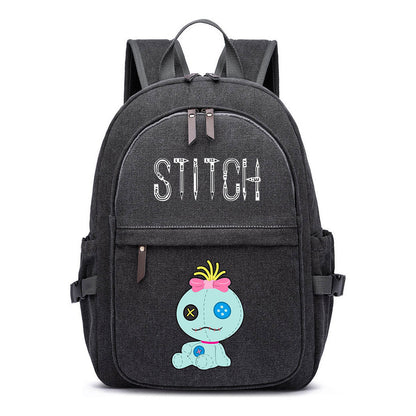 Anime Star Baby Stitch Printed Youth Student Backpack For Men And Women With Casual Woven Straps Backpack