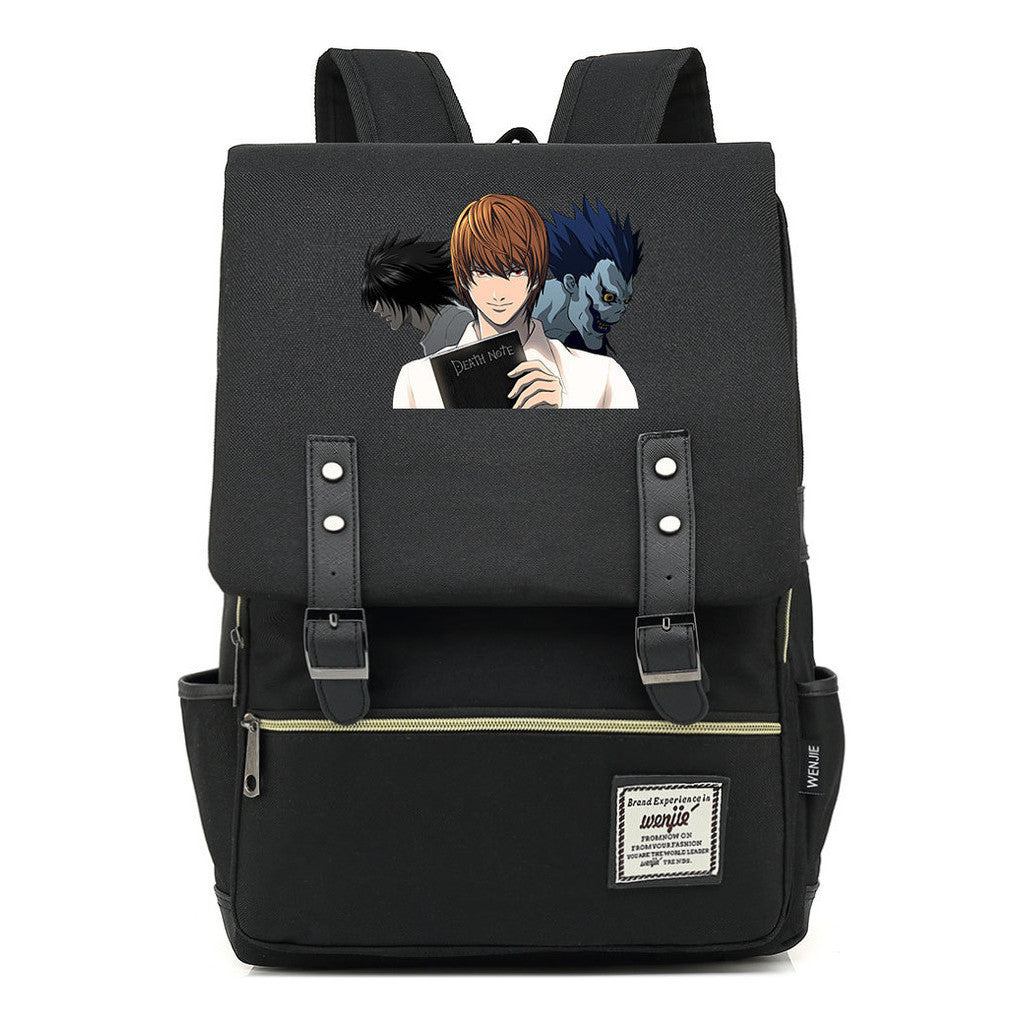 Manga Death Note Youth Student School Bag Men's And Women's Leisure Belt Buckle Backpack