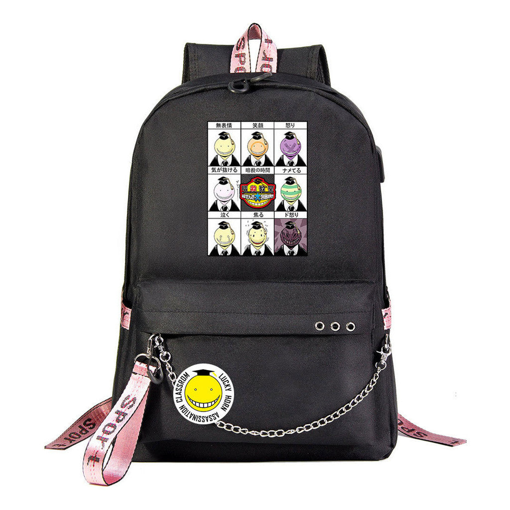 Anime Dark Usb Youth Student Backpack For Men And Women's Leisure Travel Backpack