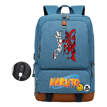 Naruto Print Usb Youth Student Backpack For Men And Women Leisure Travel Backpack