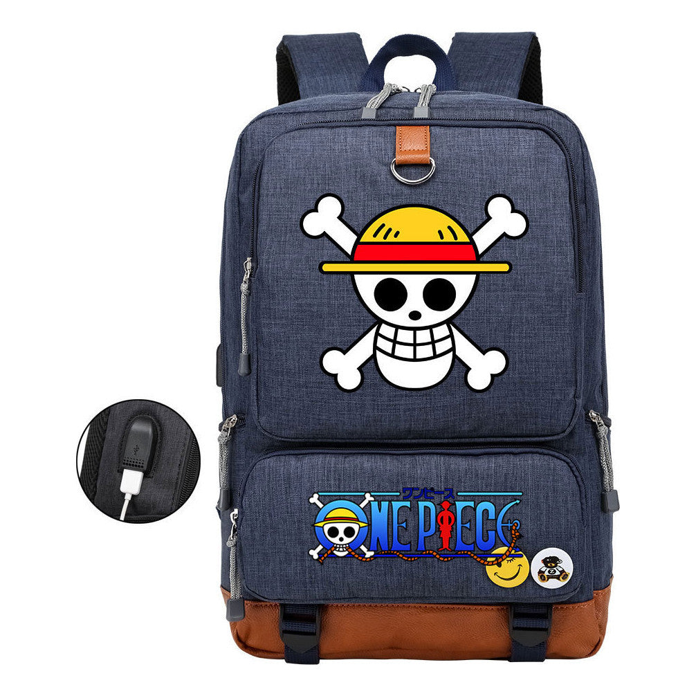Printed Usb Youth Student Backpack For Leisure Travel Backpack