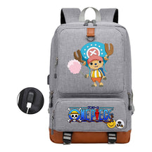 Cartoon Pirate King Printed Usb Student Backpack Leisure Travel Backpack
