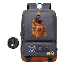 Cartoon Pirate King Print Usb Youth Backpack For Boys And Girls Leisure Travel Backpack