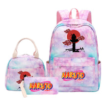 Naruto Teenage Student Girls School Bag Lunch Bag Three Piece Set Backpack Set