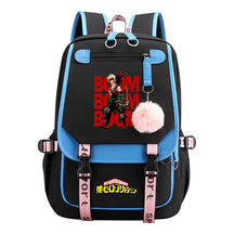 My Heroes Academy Usb Student Backpack For Boys And Girls, Casual Weaving Ribbon Flip Back Backpack