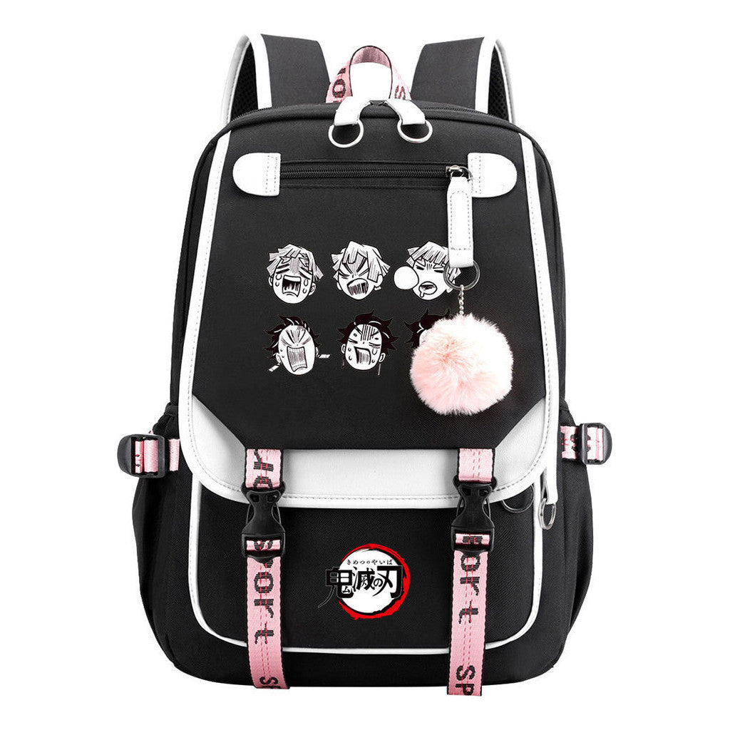 Cartoon Fashion Usb Student Backpack With Casual Woven Strap Flip Back Backpack